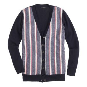 J.Crew Woven Front Cardigan Sweater, with pockets. Size M